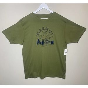 Marmot Men's Shine Tee Pacific Sleet Graphic Logo, Color Olive, US Size XL, NWT